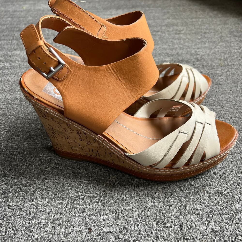 Dolce Vita Cork Wedges Camel & White - Size 10 - Picture 2 of 11